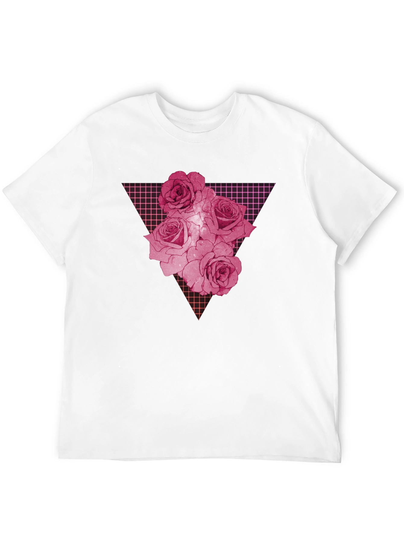 Rose Grid Graphic Print Mens T-Shirt