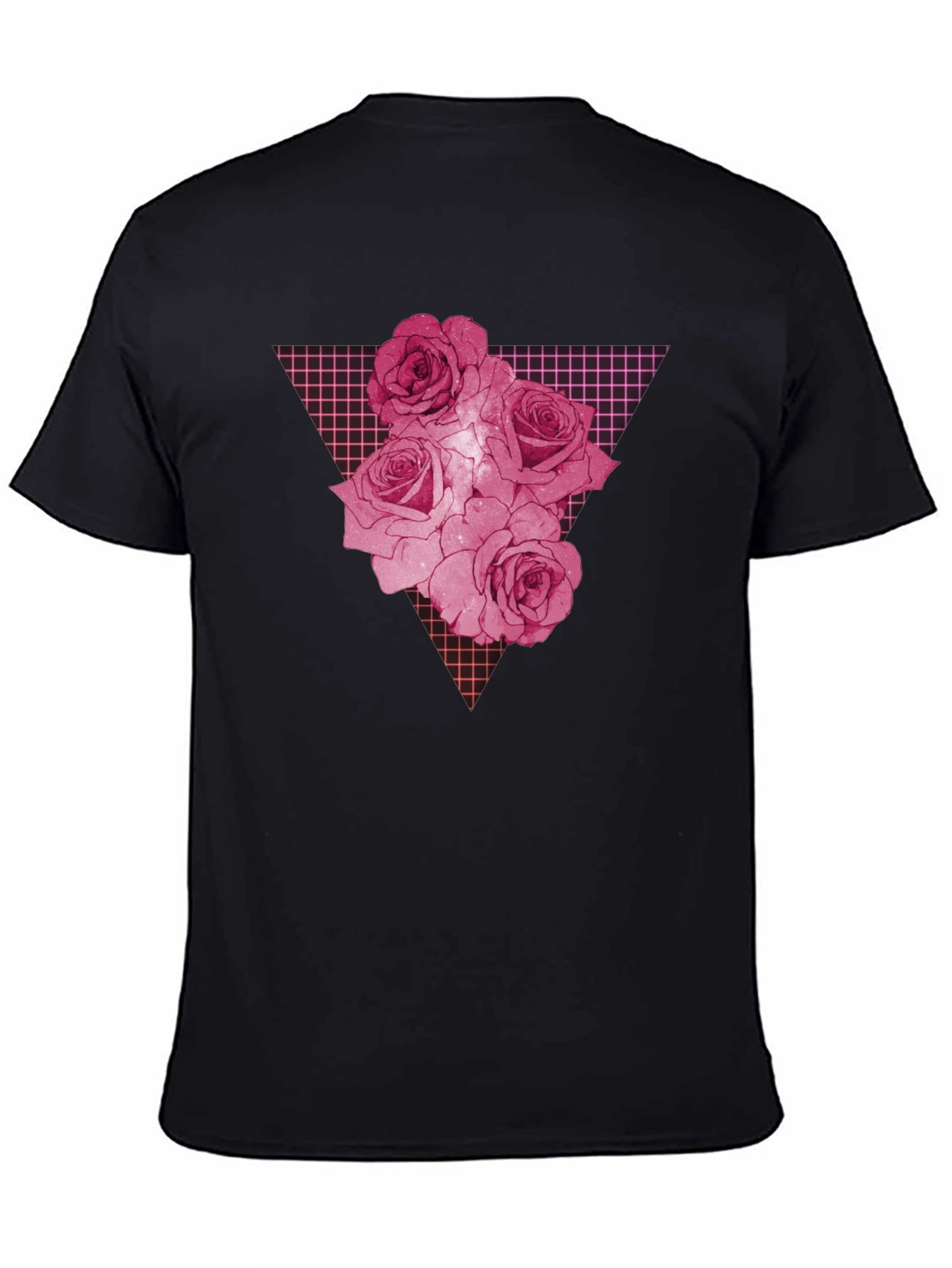 Rose Grid Graphic Print Mens T-Shirt