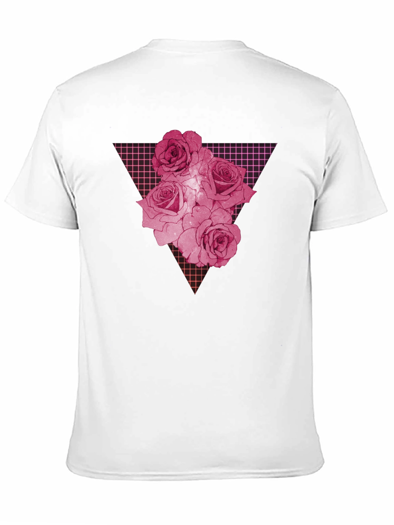 Rose Grid Graphic Print Mens T-Shirt