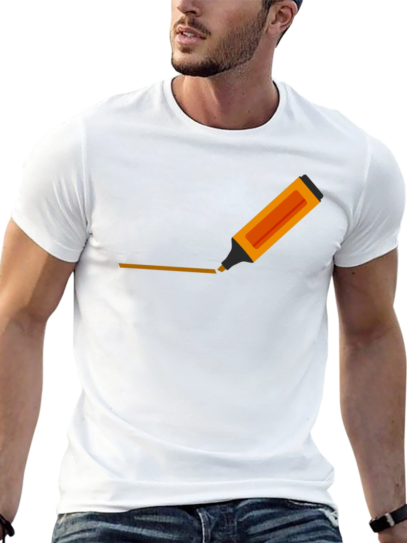 Mens Graphic Tee - Highlighter Design