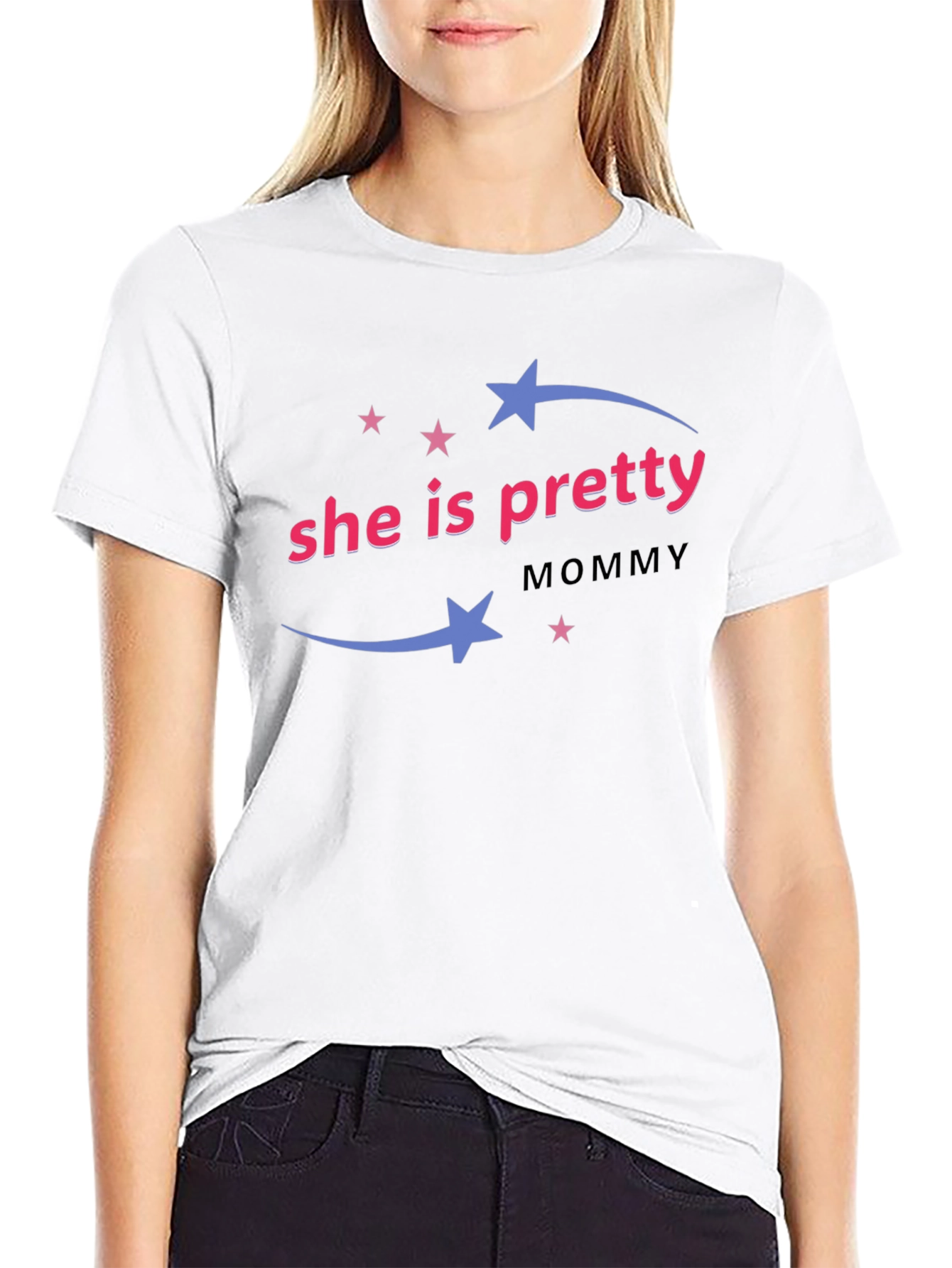 She is Pretty Mommy - Black T-Shirt
