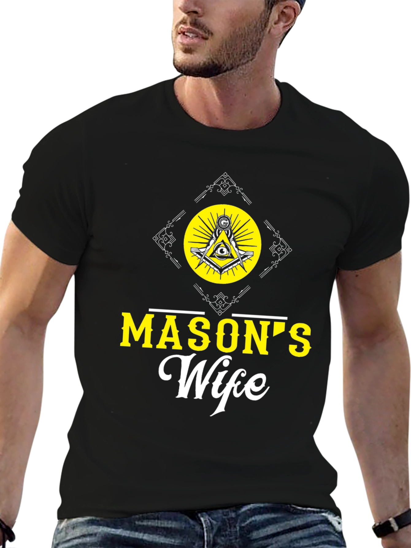 Masons Wife Graphic Tee - Black Cotton T-Shirt