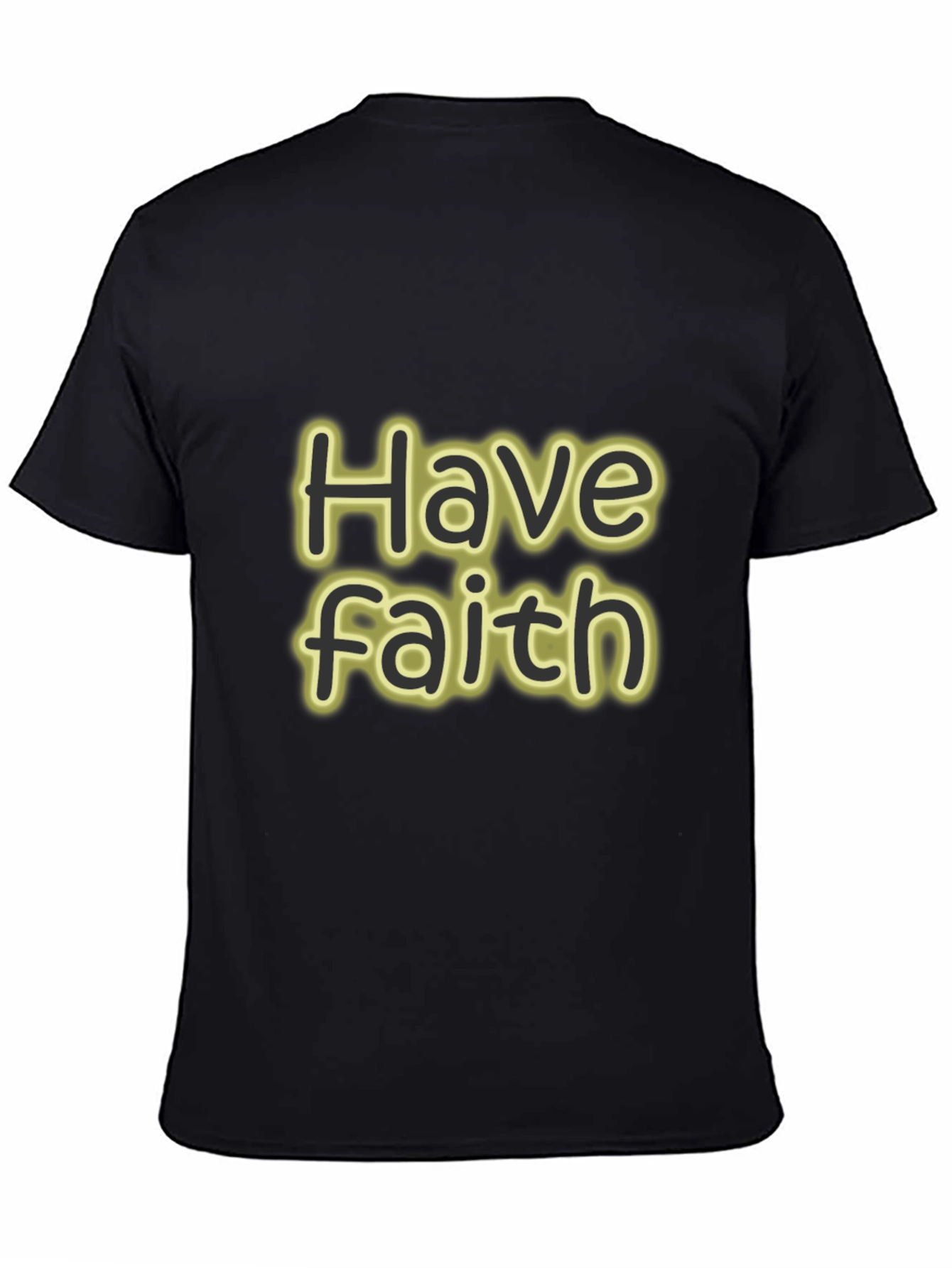 Have Faith Black Cotton Graphic T-Shirt