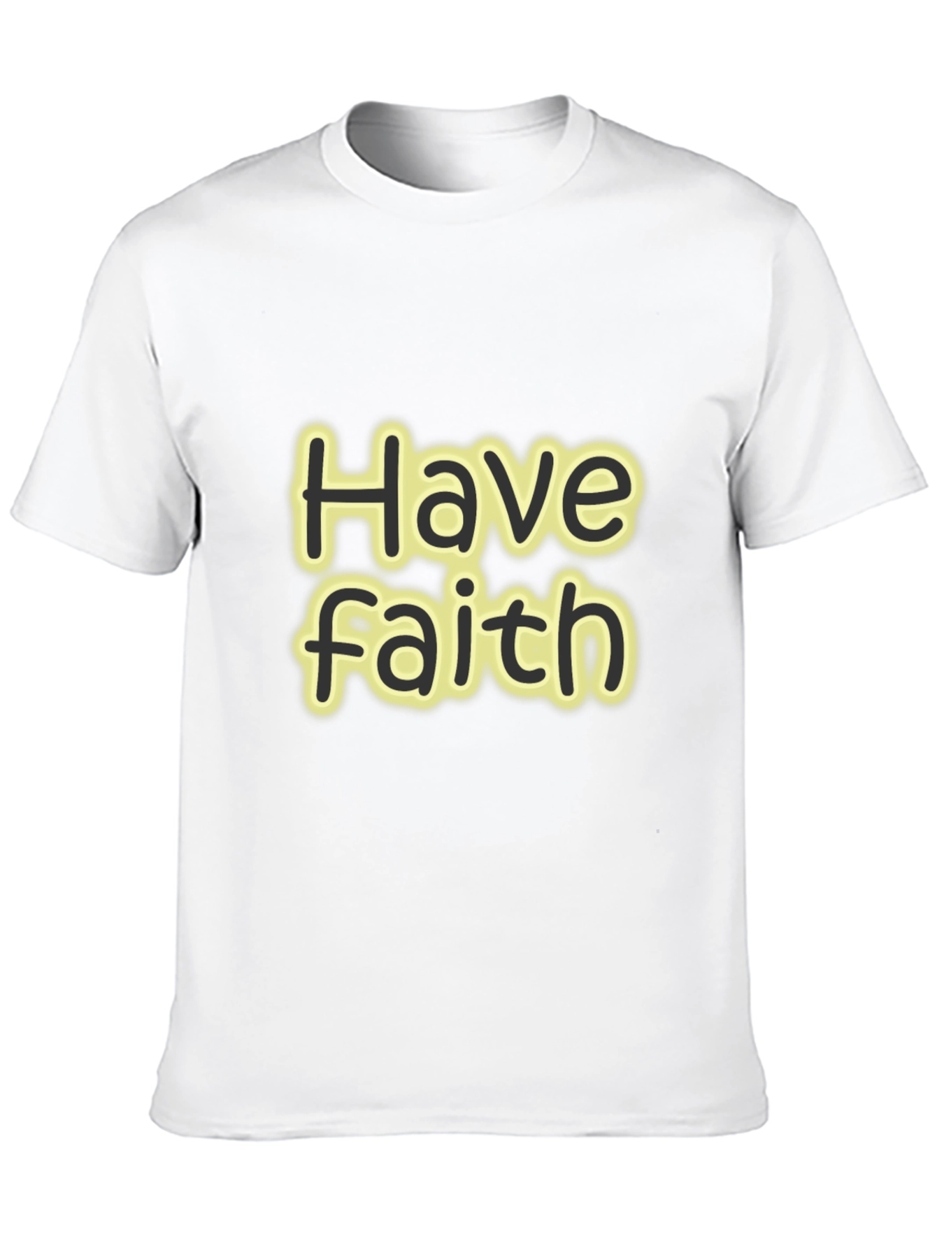 Have Faith Black Cotton Graphic T-Shirt