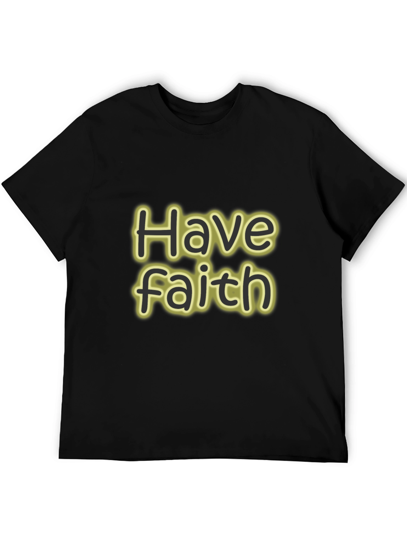 Have Faith Black Cotton Graphic T-Shirt