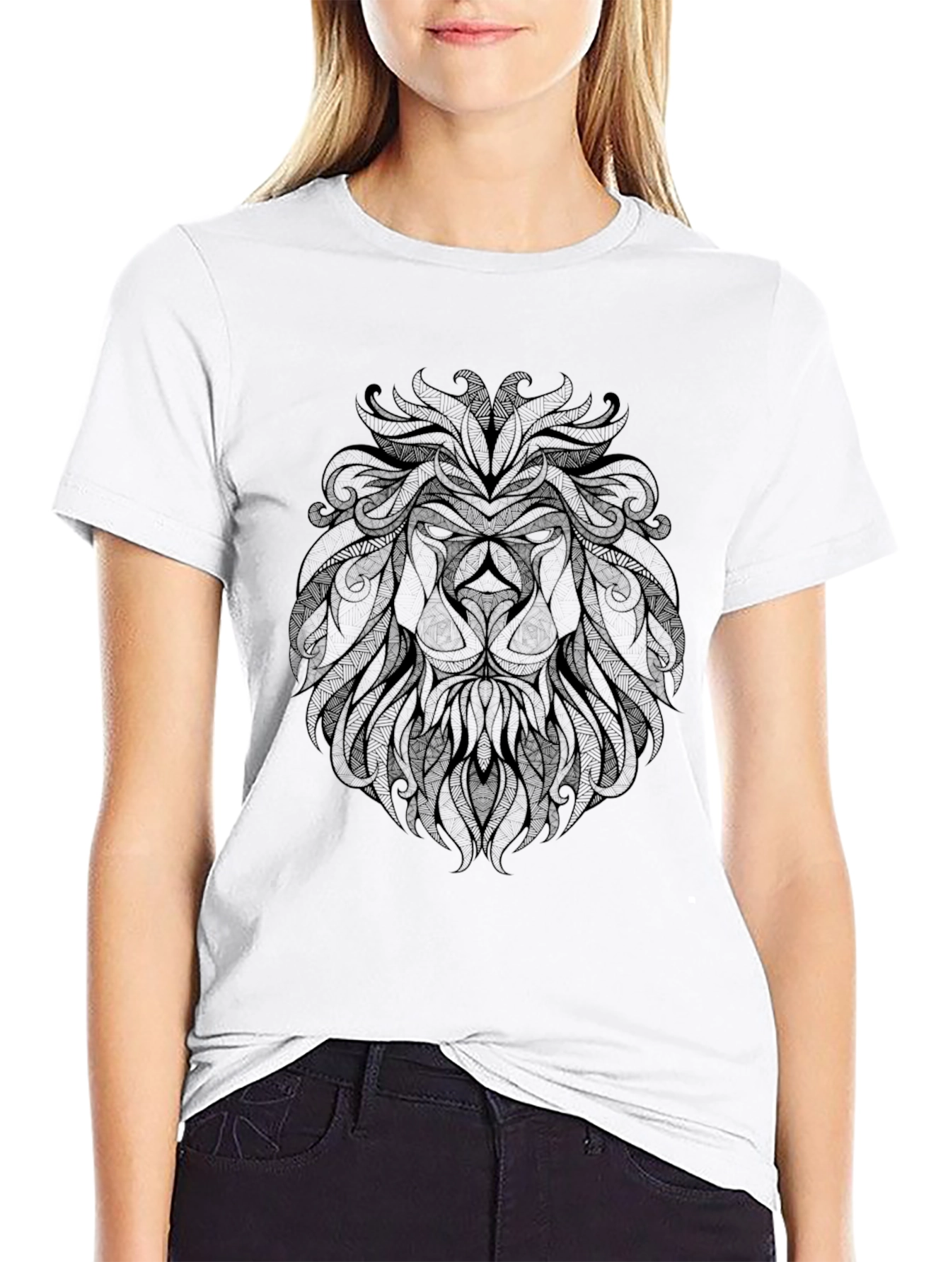 Lion Head Graphic Black T-Shirt