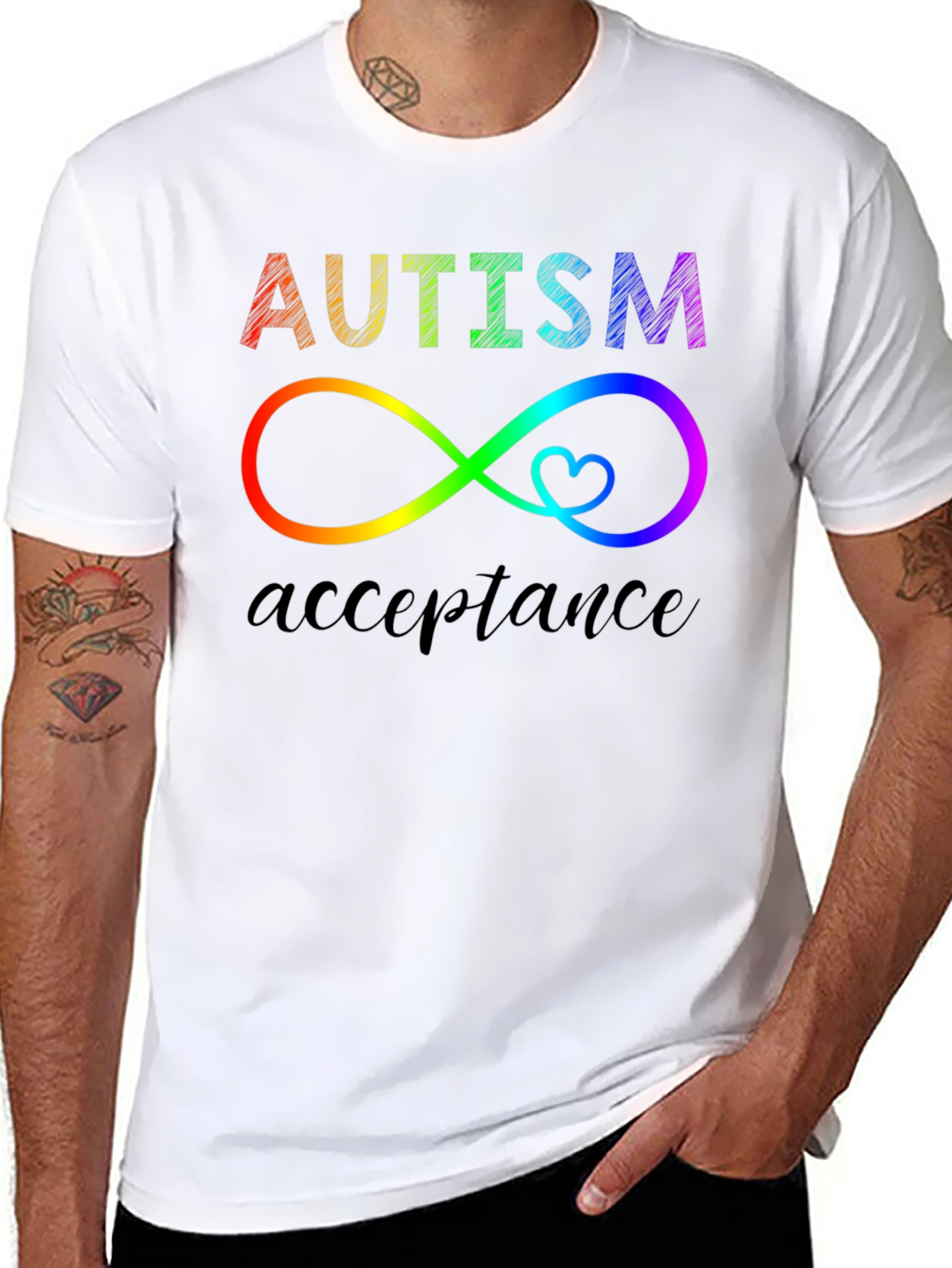 Autism Acceptance Infinity Heart Graphic Tee