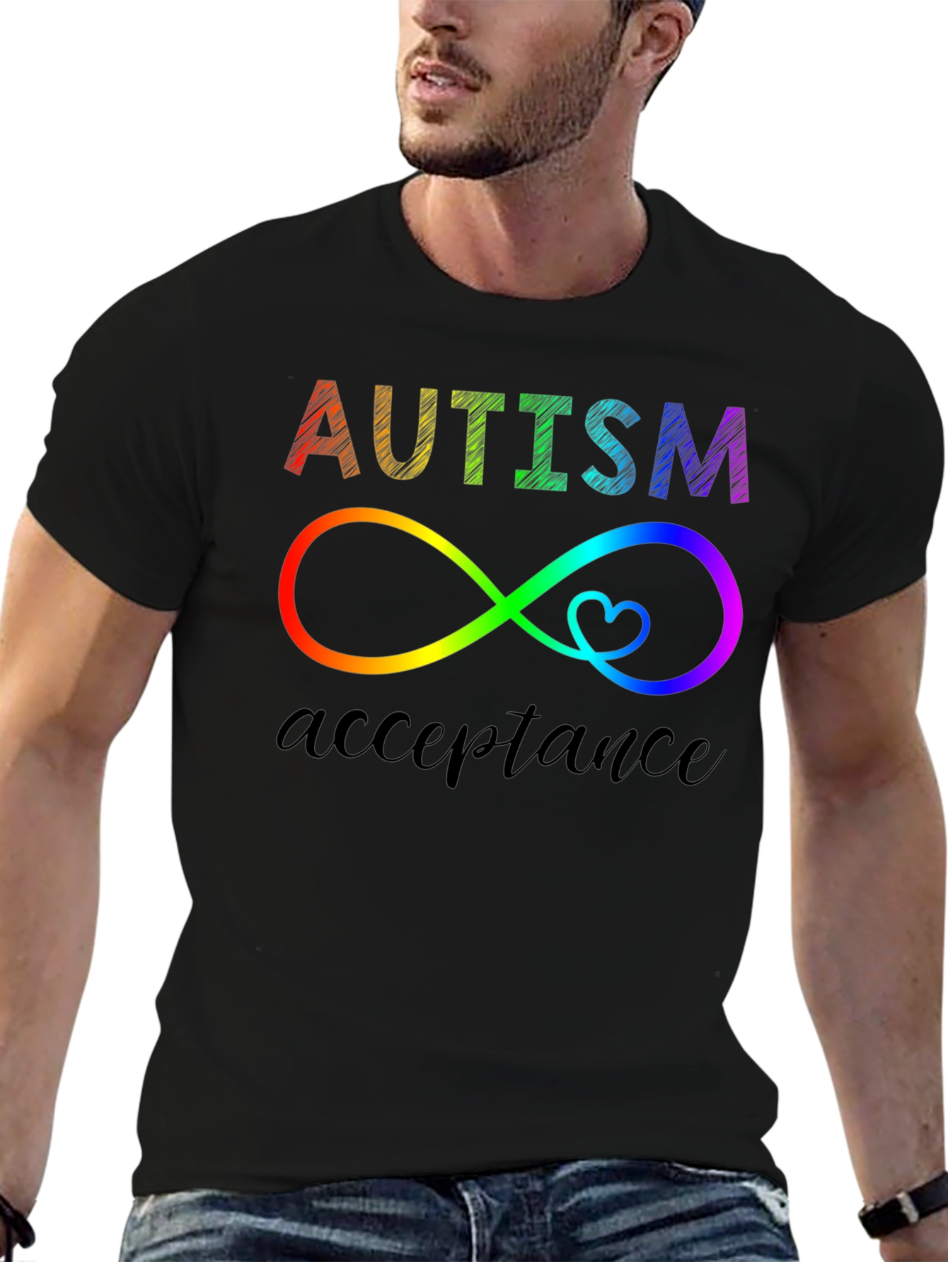 Autism Acceptance Infinity Heart Graphic Tee