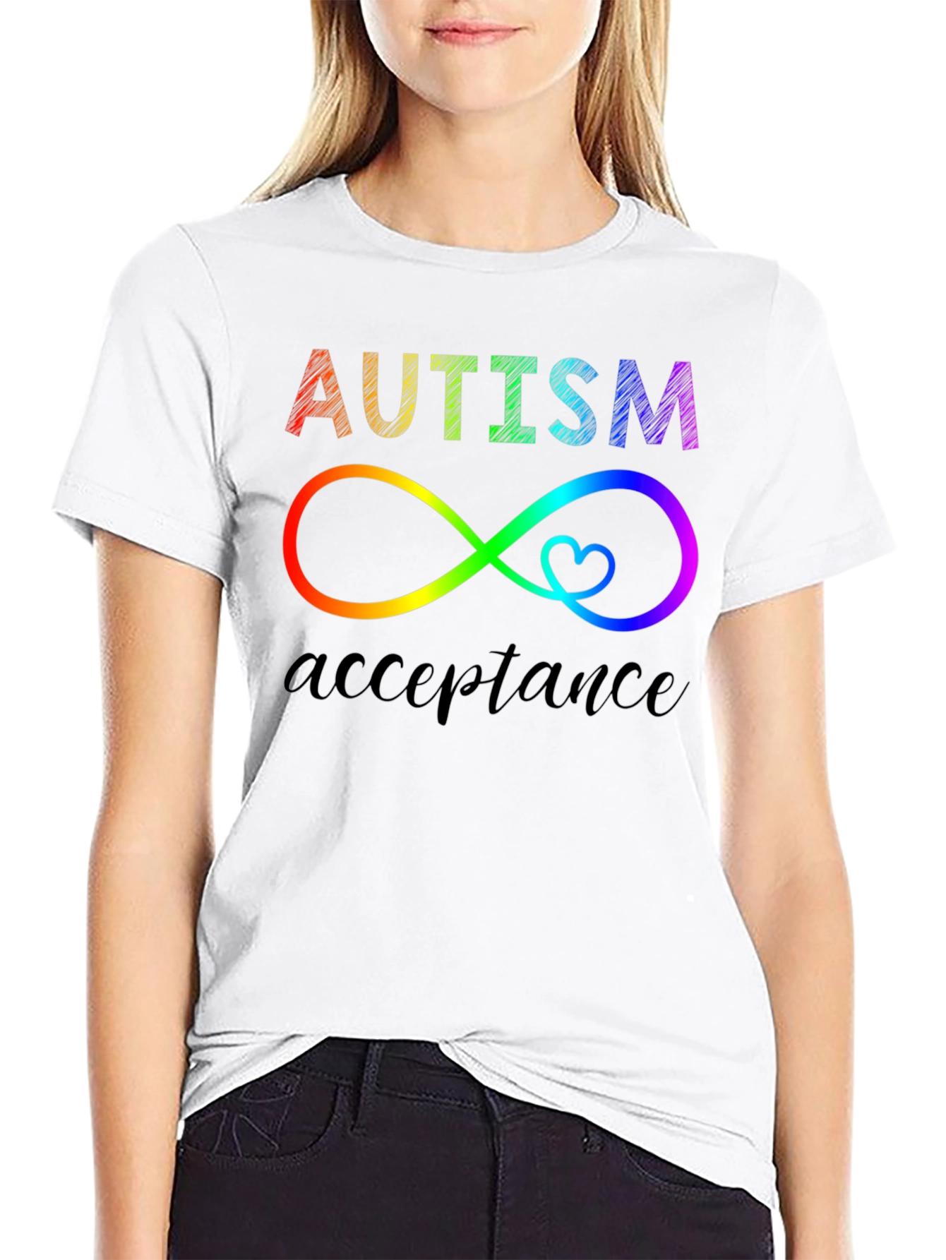 Autism Acceptance Infinity Heart Graphic Tee