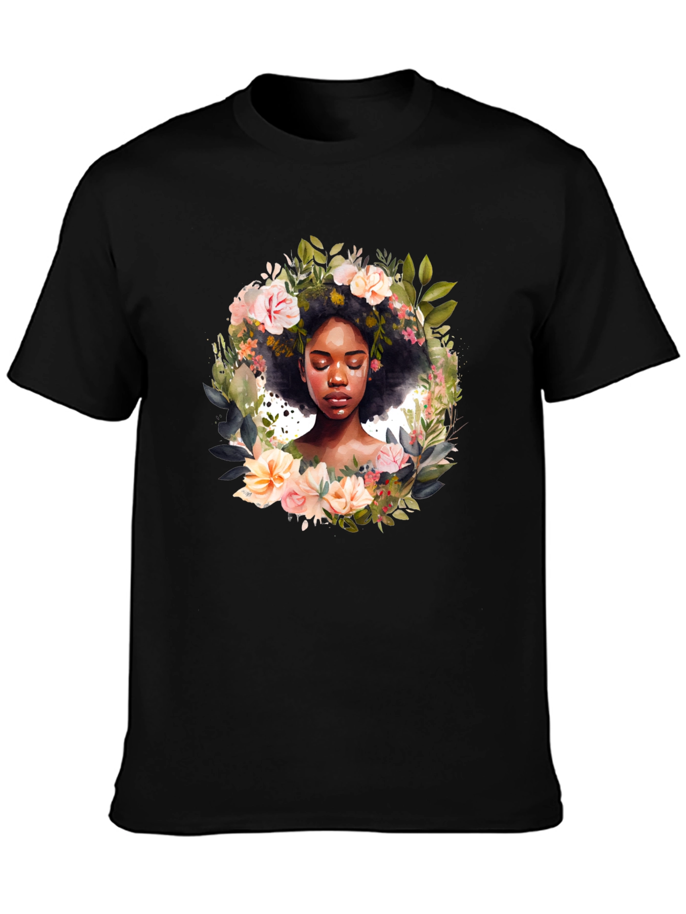 Floral Afro Art T-Shirt