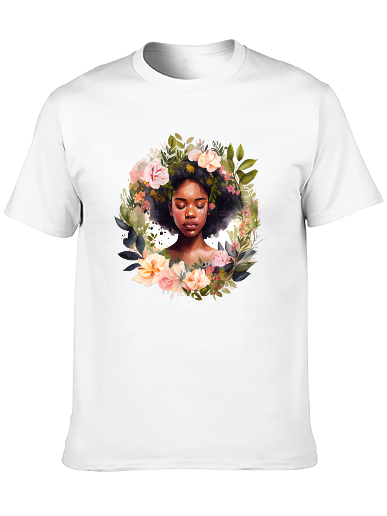 Floral Afro Art T-Shirt