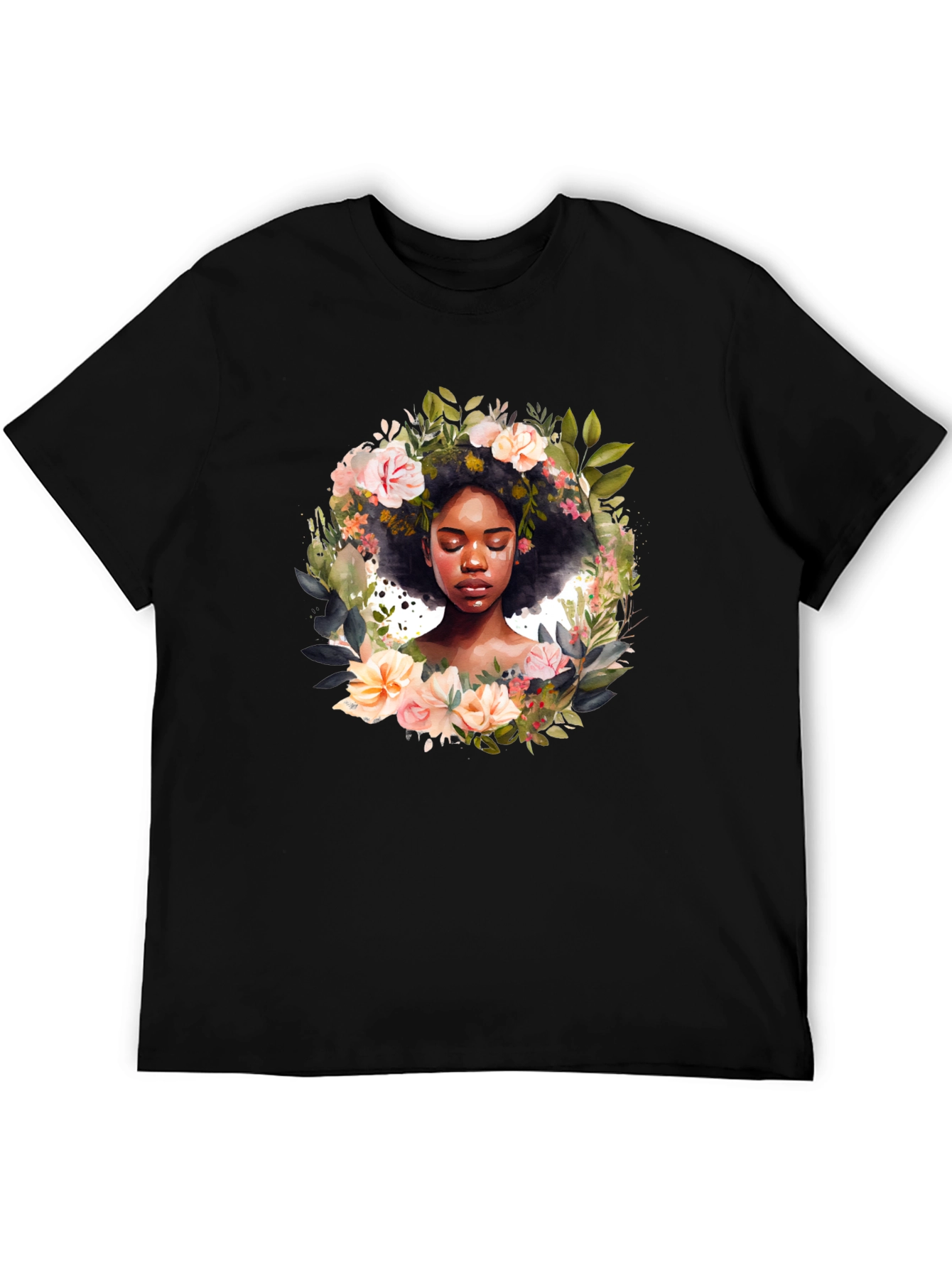Floral Afro Art T-Shirt