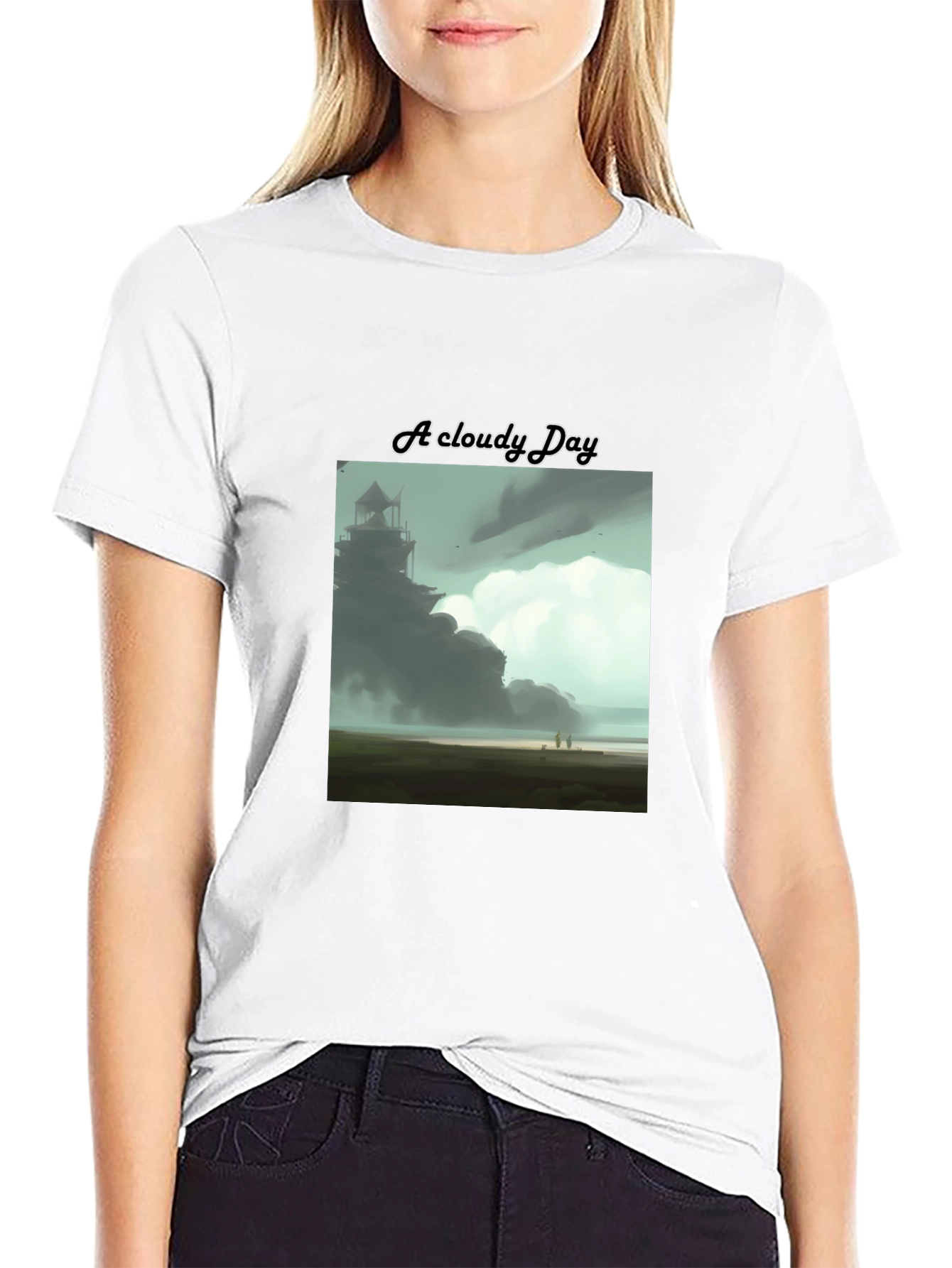 Cloudy Day Graphic T-Shirt - Artistic Soft Tee