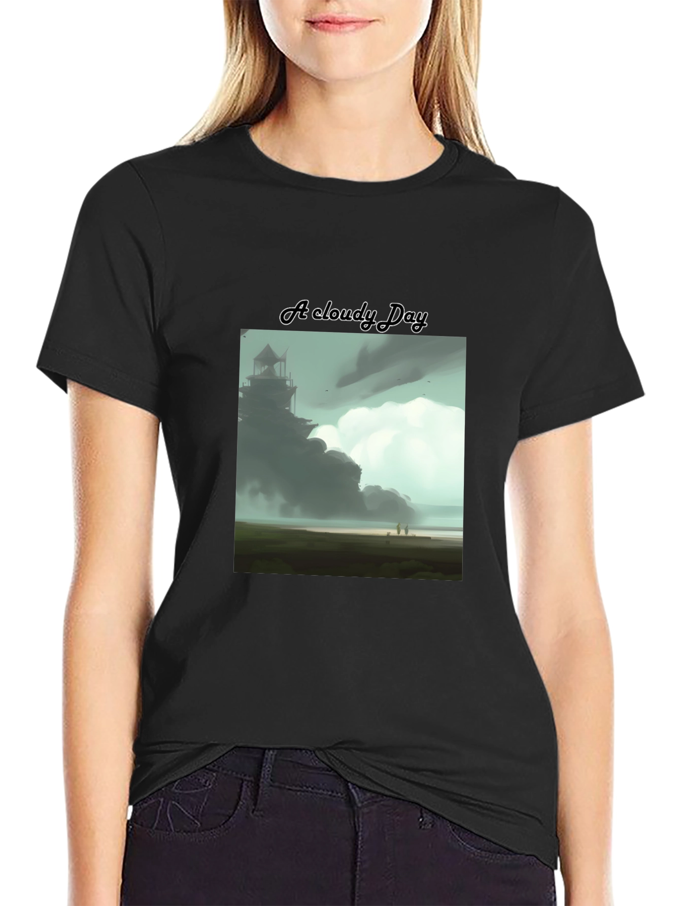 Cloudy Day Graphic T-Shirt - Artistic Soft Tee