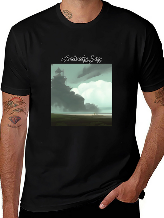 Cloudy Day Graphic T-Shirt - Artistic Soft Tee