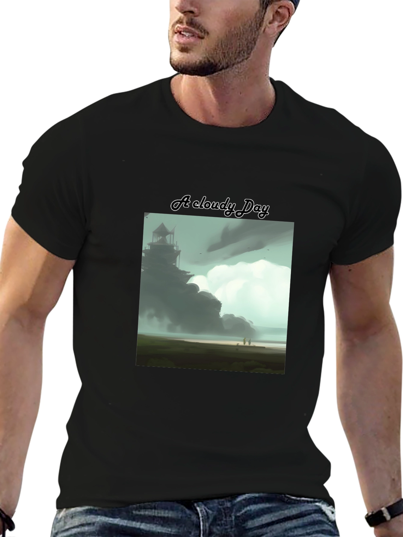 Cloudy Day Graphic T-Shirt - Artistic Soft Tee