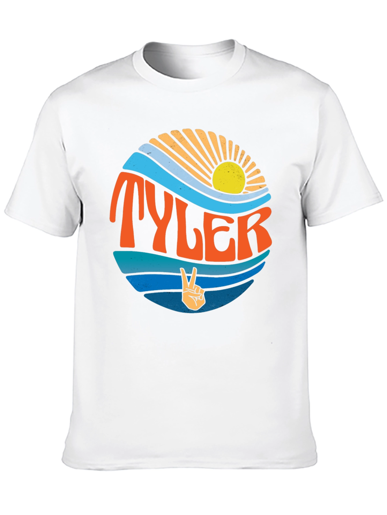 Retro Tyler Graphic Tee - Peace and Waves Design