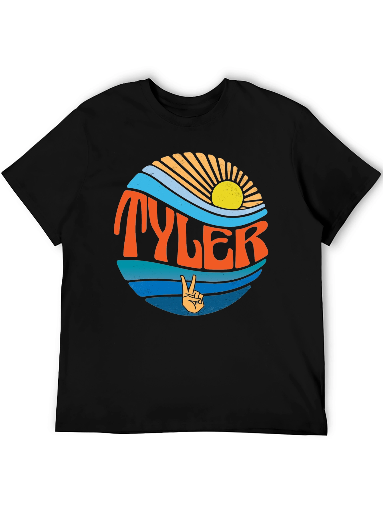 Retro Tyler Graphic Tee - Peace and Waves Design