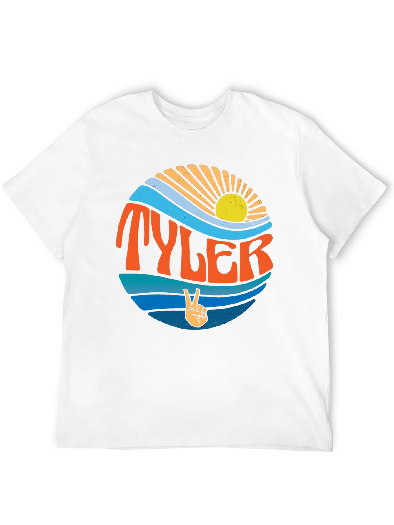 Retro Tyler Graphic Tee - Peace and Waves Design
