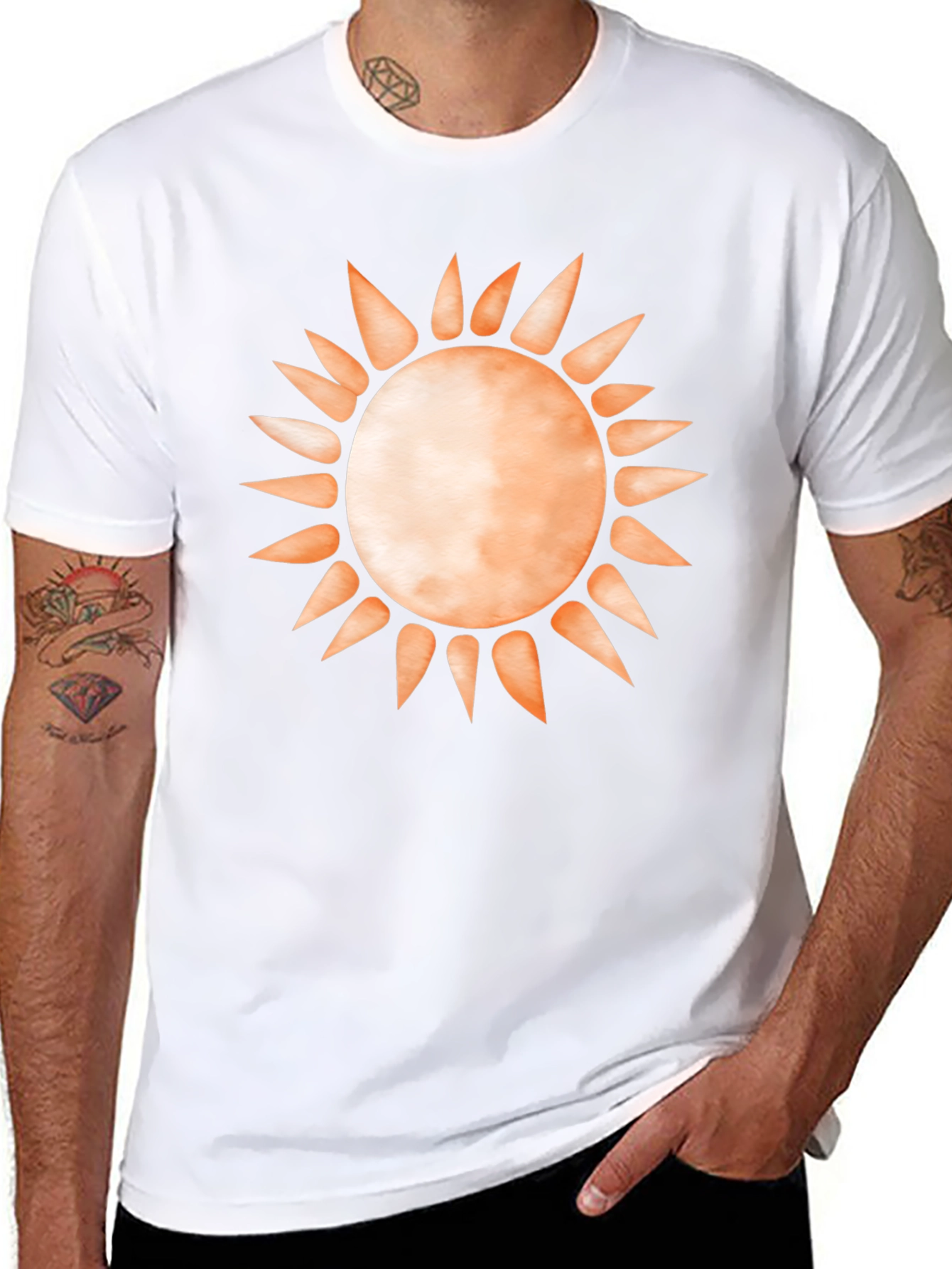 Sun Graphic Tee - Black Cotton Blend