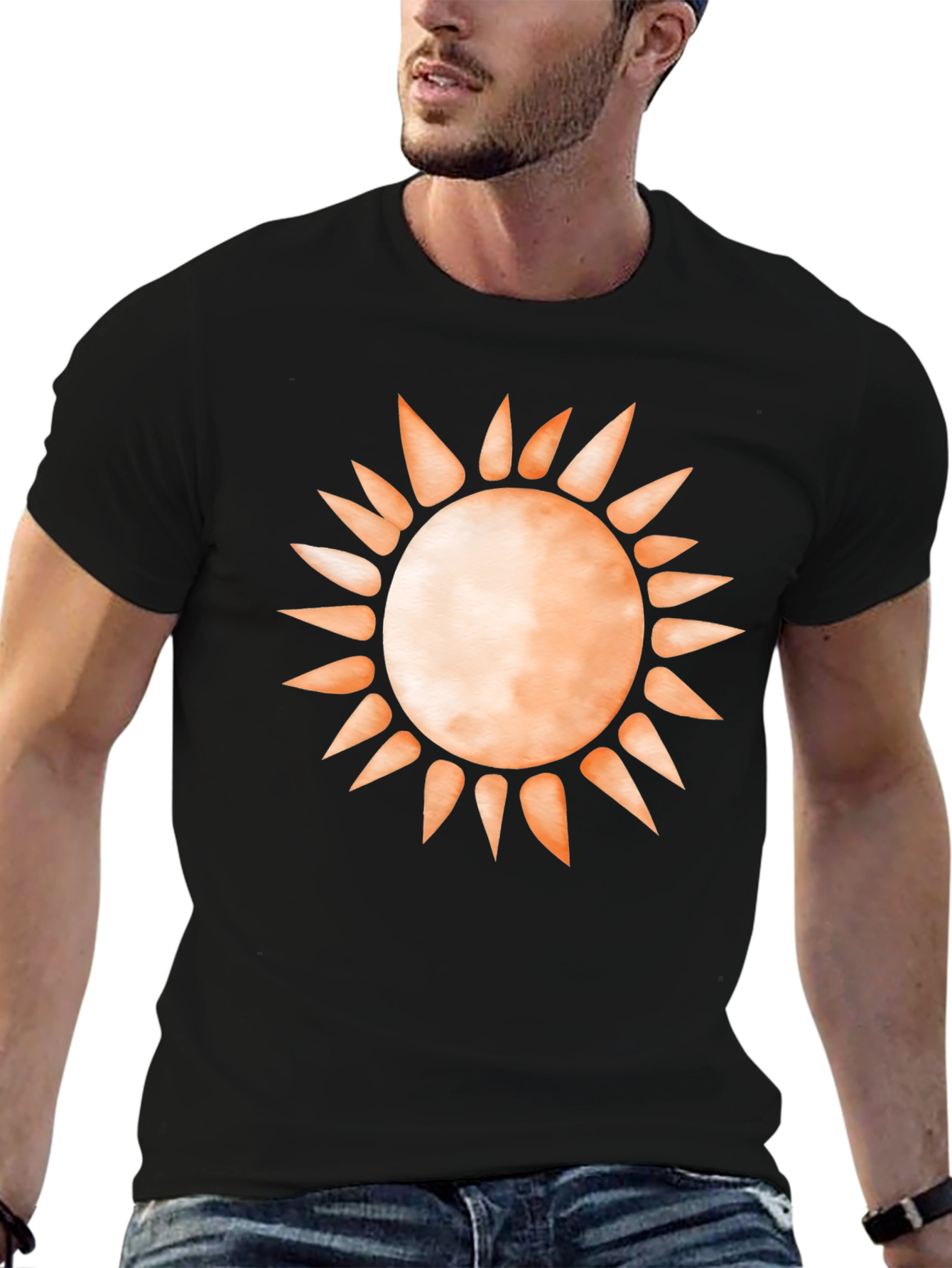 Sun Graphic Tee - Black Cotton Blend