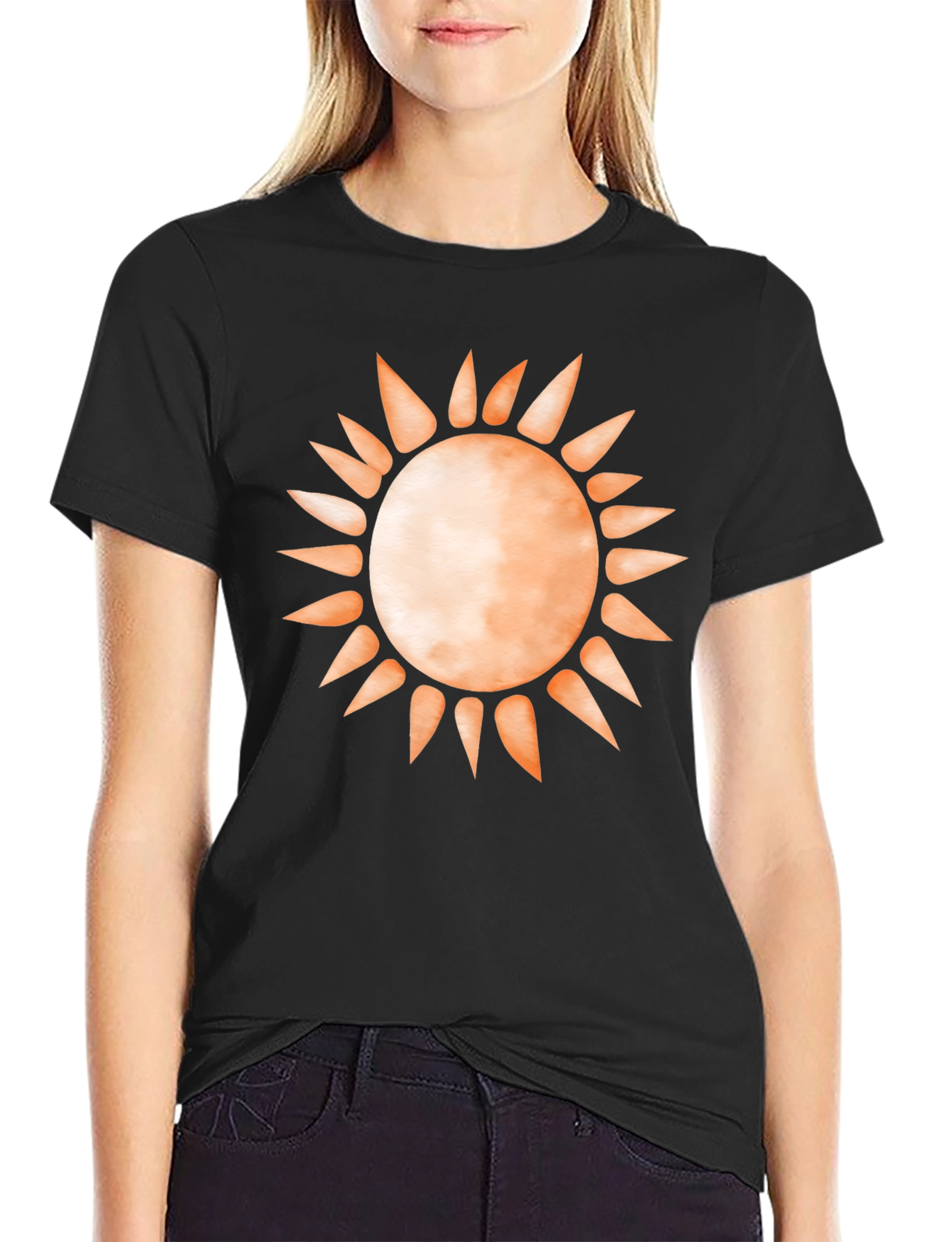 Sun Graphic Tee - Black Cotton Blend