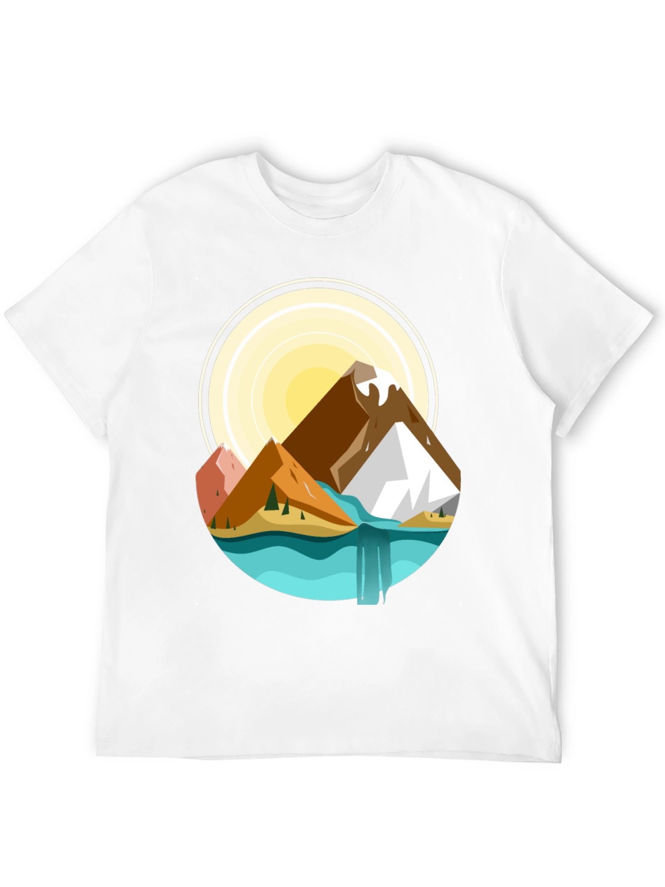 Mountain Scene Graphic T-Shirt - Nature Adventure Tee