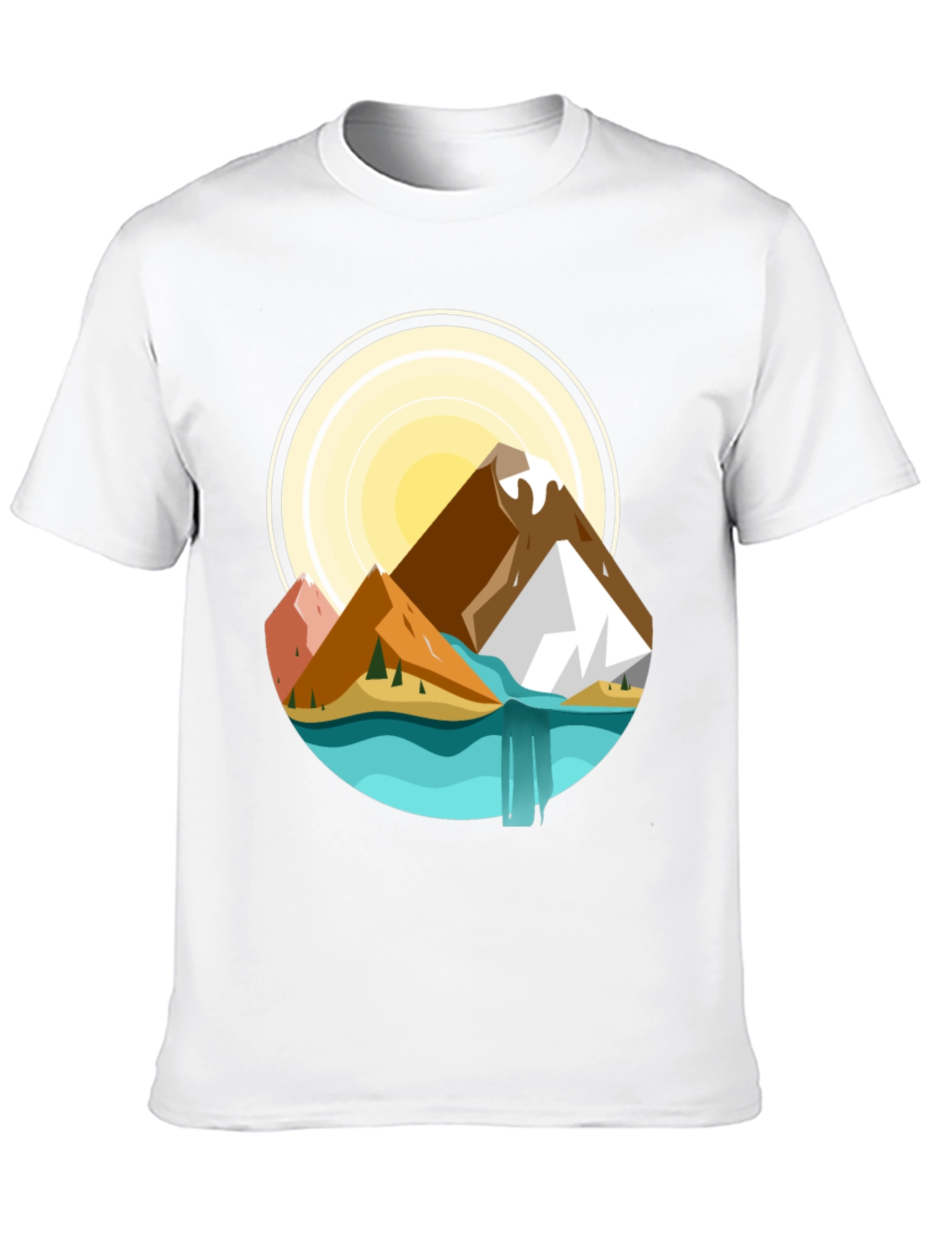Mountain Scene Graphic T-Shirt - Nature Adventure Tee
