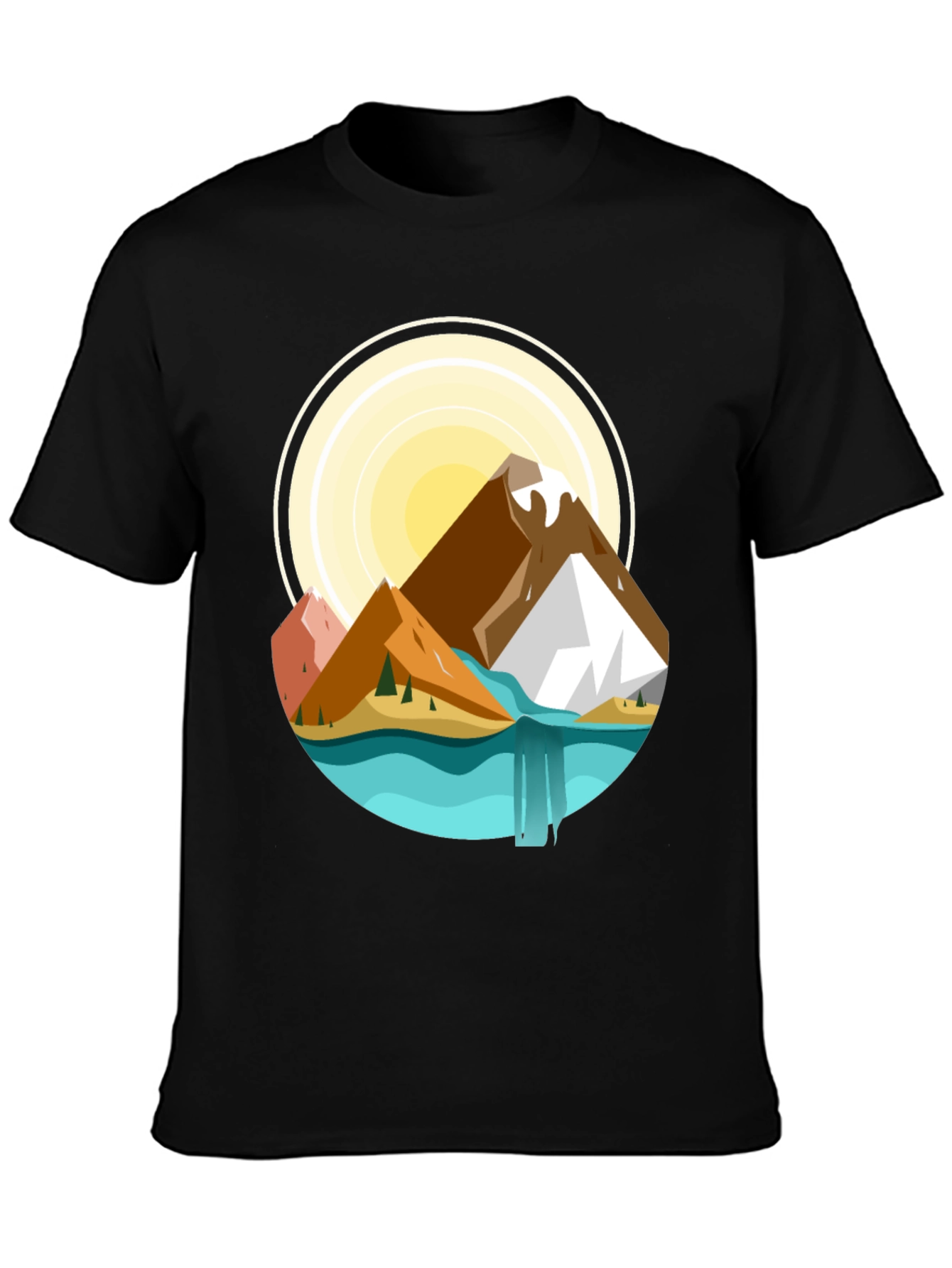 Mountain Scene Graphic T-Shirt - Nature Adventure Tee