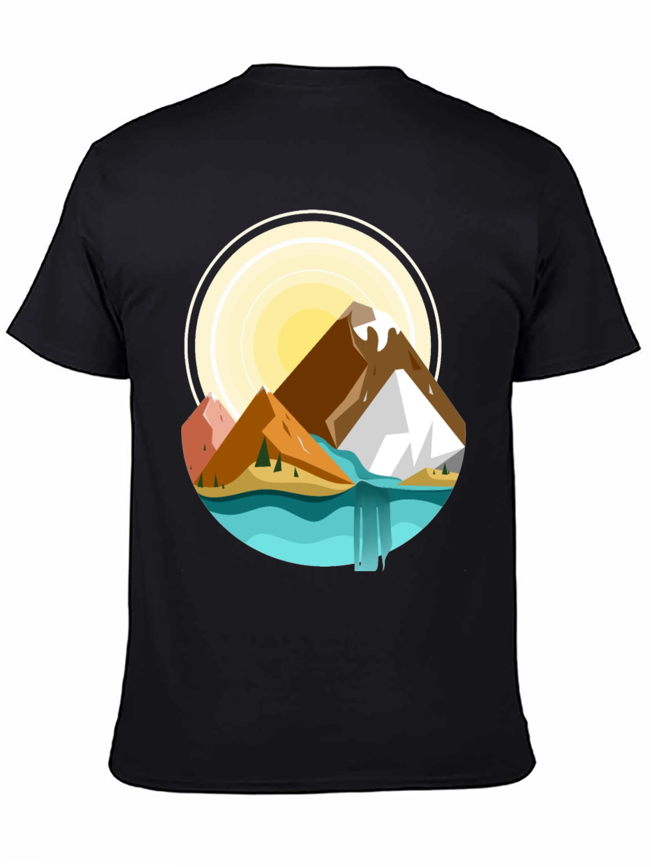Mountain Scene Graphic T-Shirt - Nature Adventure Tee
