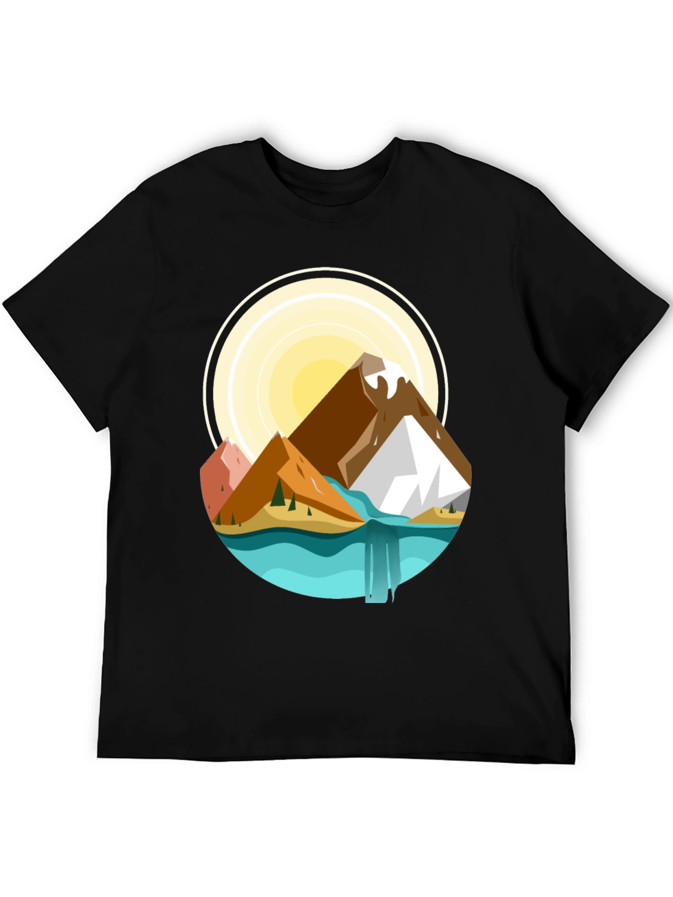 Mountain Scene Graphic T-Shirt - Nature Adventure Tee