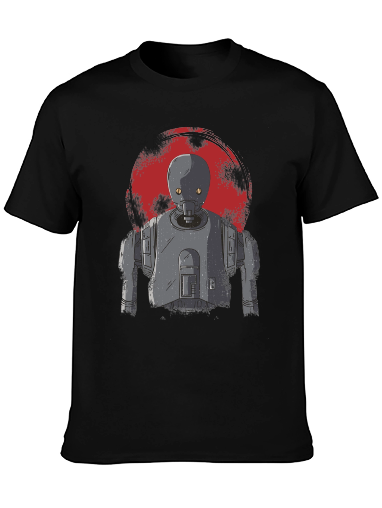 Sci-Fi Robot Graphic Print Mens T-Shirt
