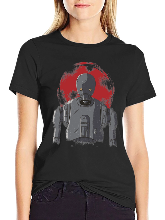 Sci-Fi Robot Graphic Print Mens T-Shirt