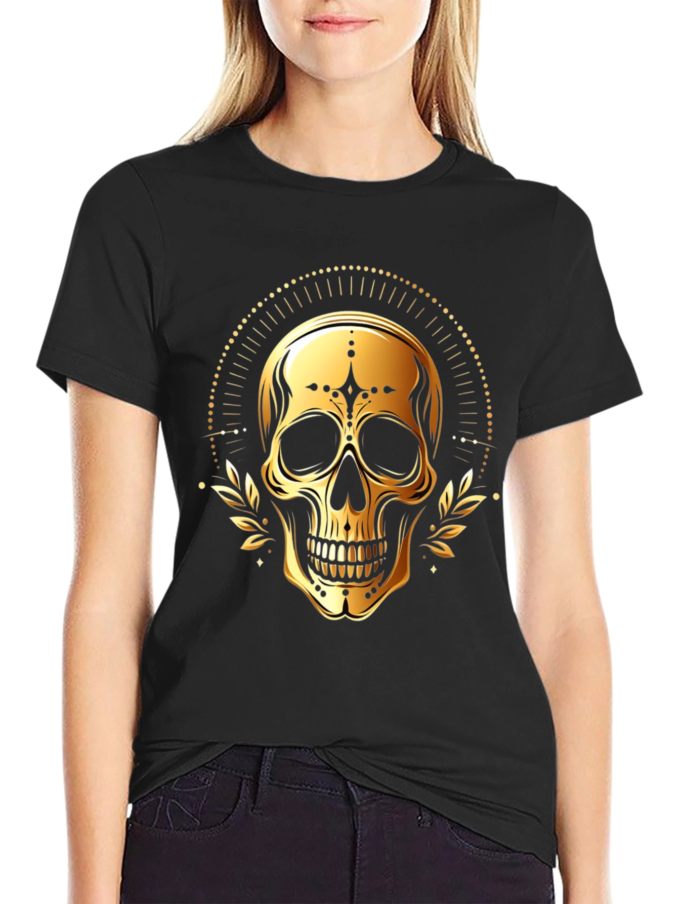 Golden Skull Graphic Tee - Stylish & Unique Design