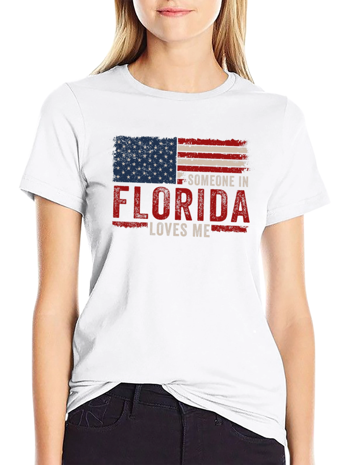 Florida Loves Me T-Shirt Patriotic Flag Design