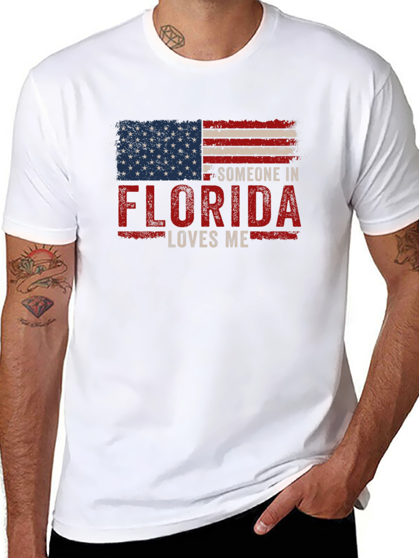 Florida Loves Me T-Shirt Patriotic Flag Design