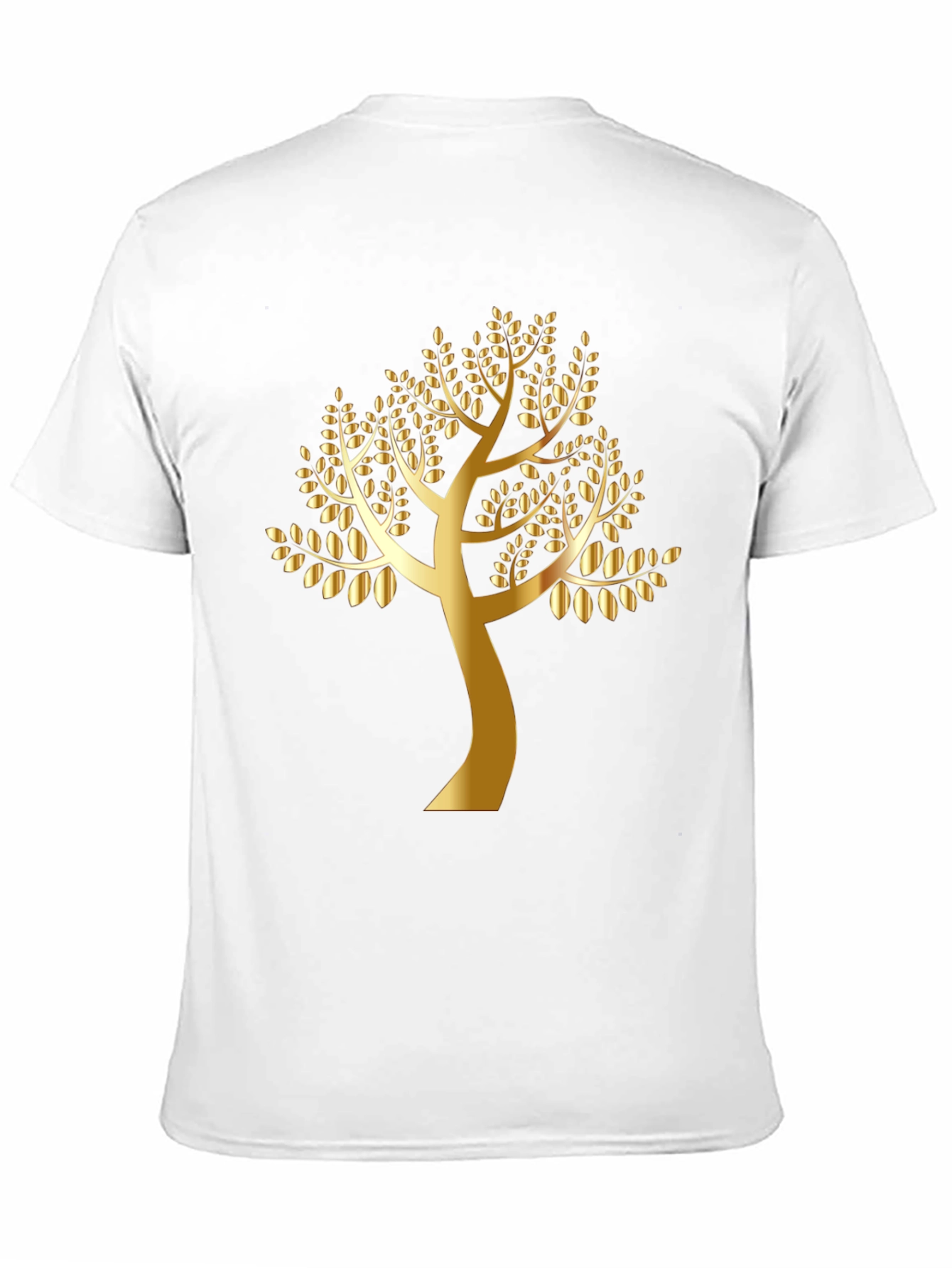 Golden Tree Black T-Shirt - Nature Inspired Design