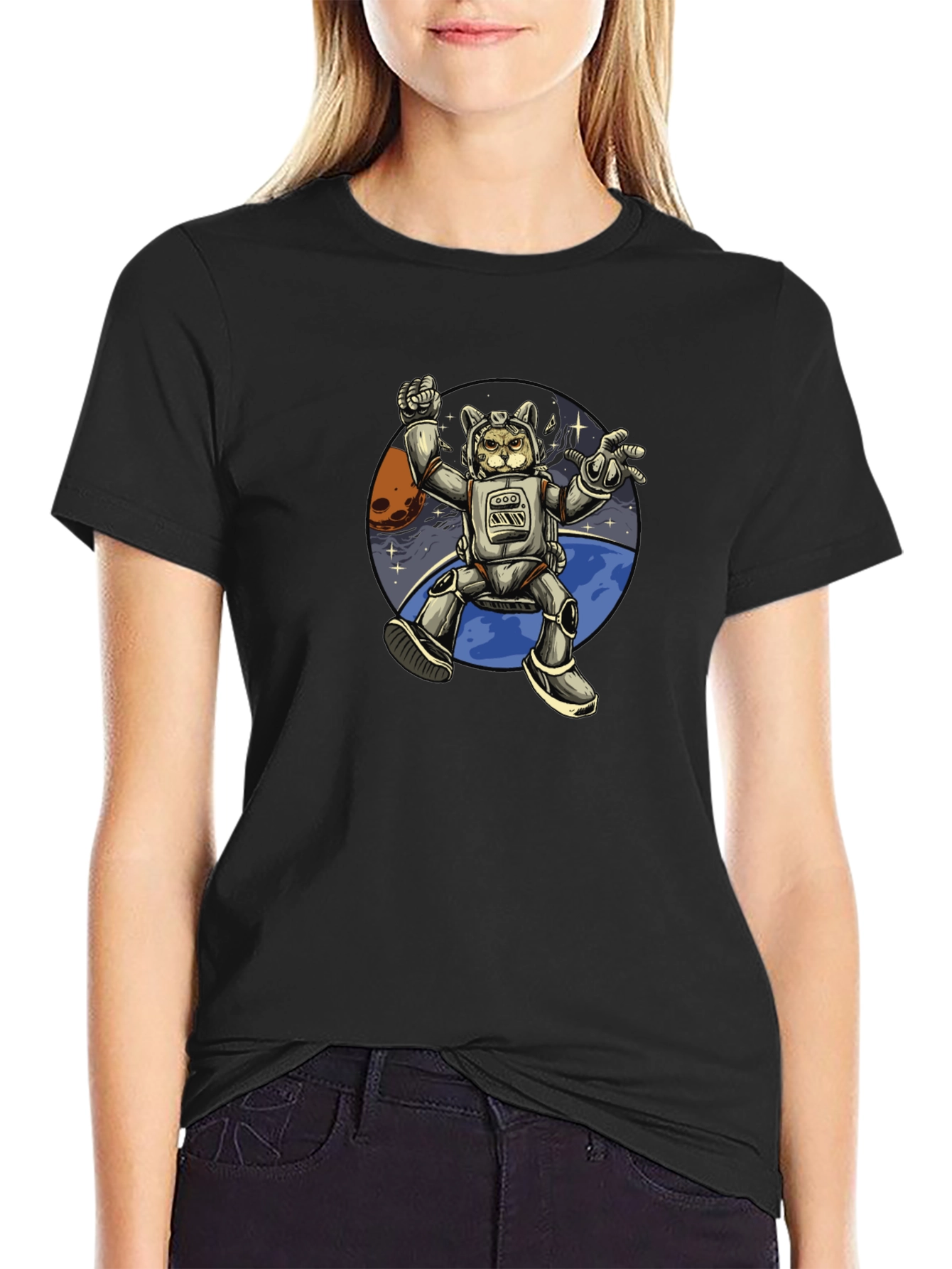 Astronaut Cat T-Shirt - Space Adventure Tee