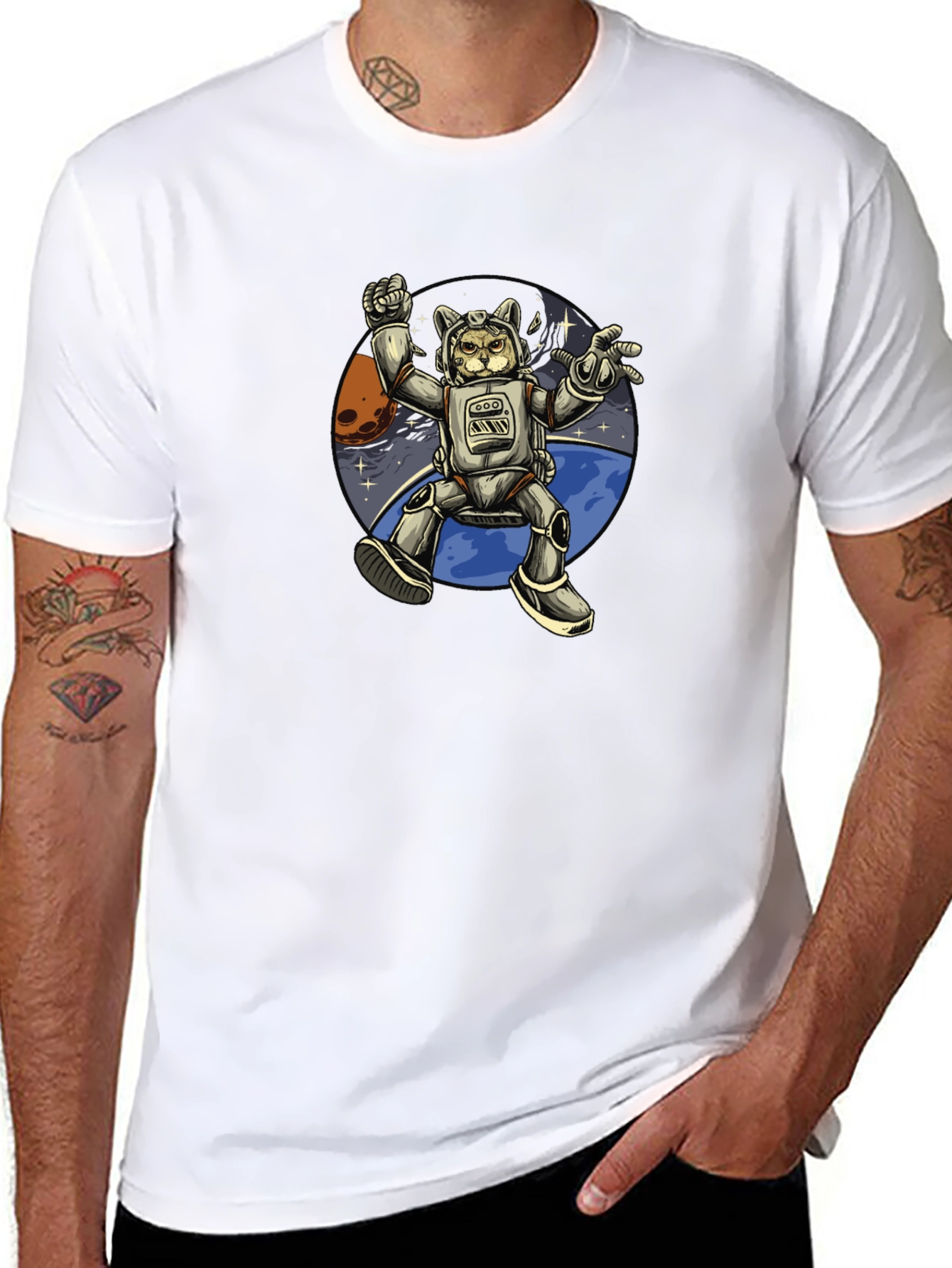 Astronaut Cat T-Shirt - Space Adventure Tee