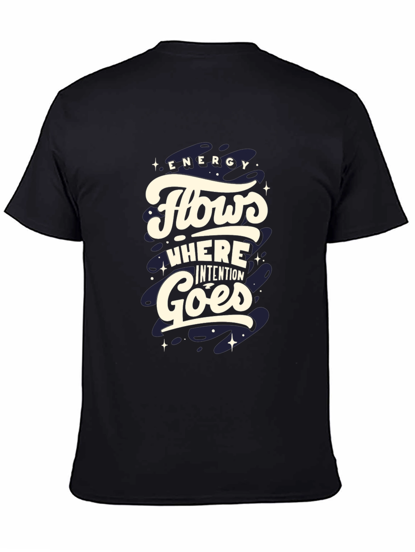 Energy Flows Graphic Tee - Black Cotton Comfort