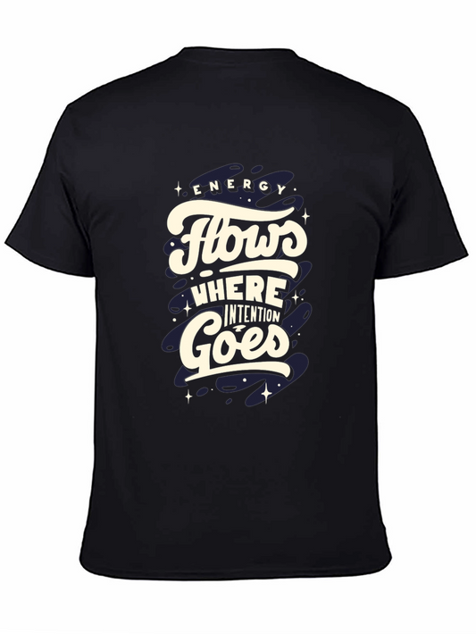 Energy Flows Graphic Tee - Black Cotton Comfort