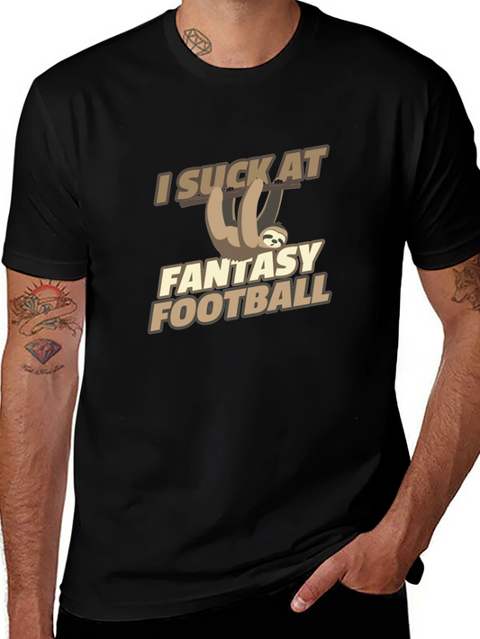 I Suck at Fantasy Football Sloth Graphic Tee