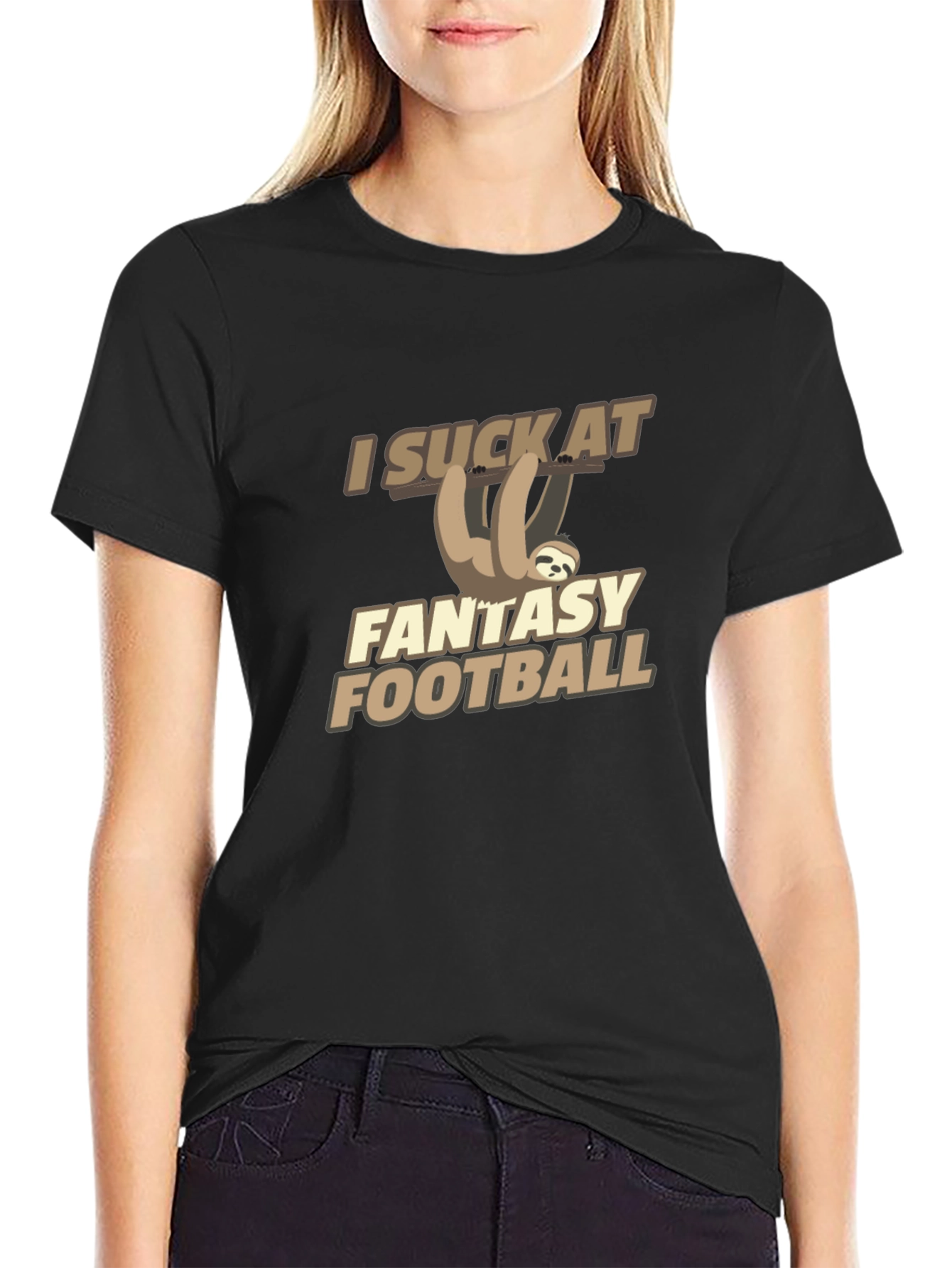 I Suck at Fantasy Football Sloth Graphic Tee