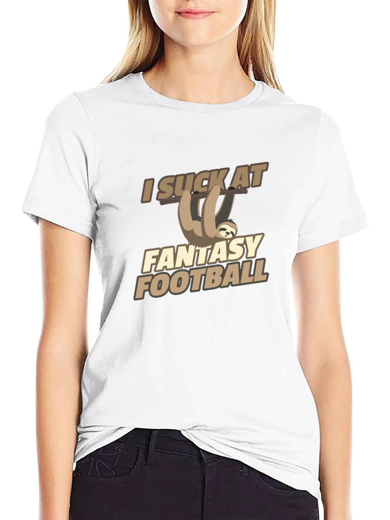 I Suck at Fantasy Football Sloth Graphic Tee