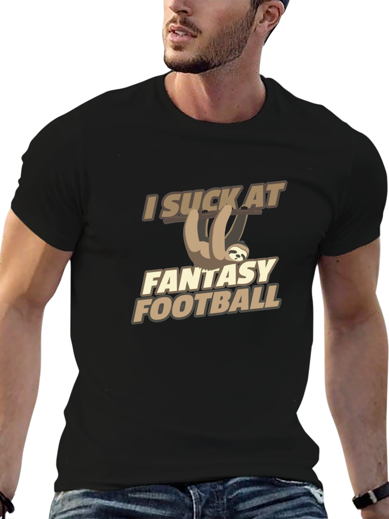 I Suck at Fantasy Football Sloth Graphic Tee