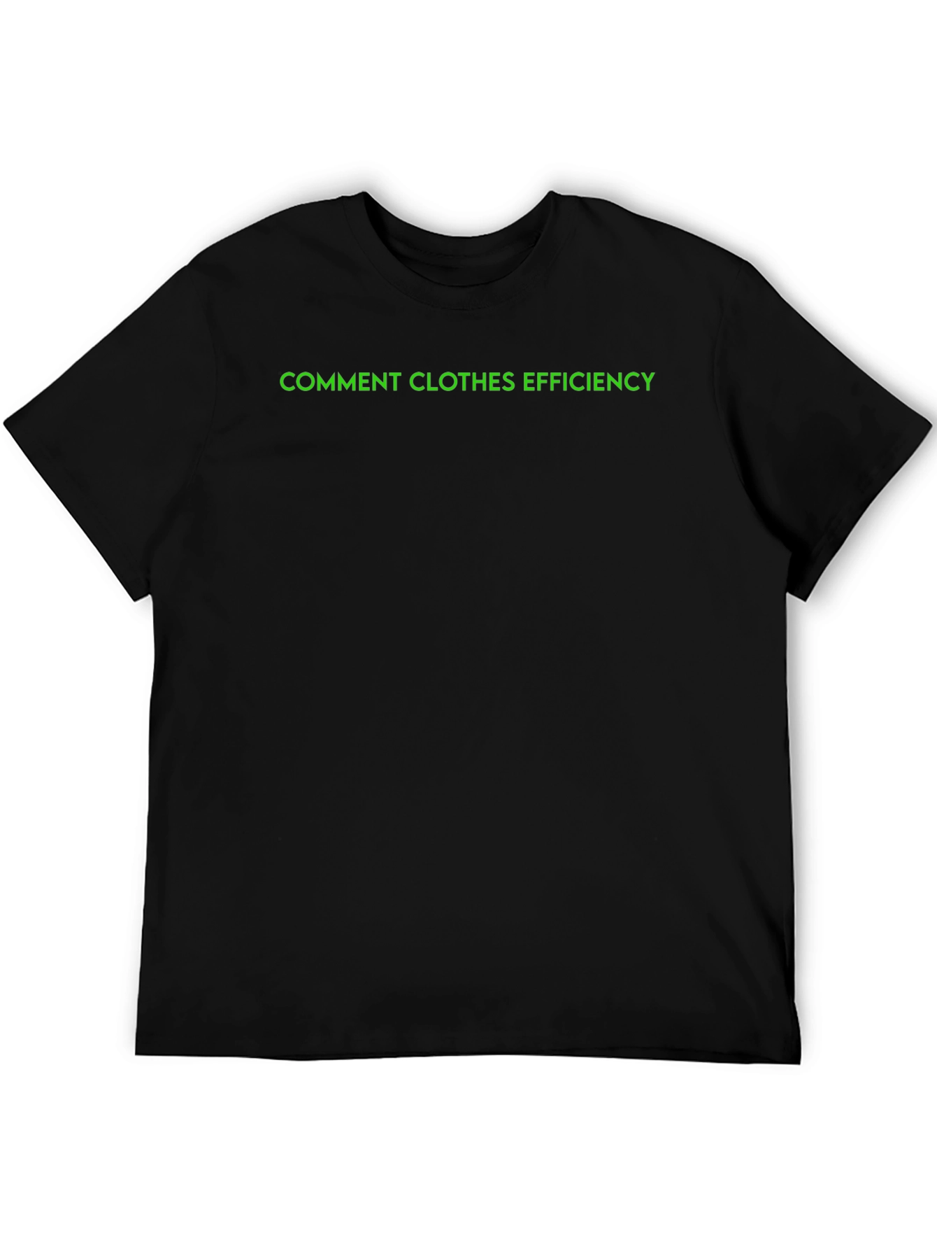 Comment Clothes Efficiency Black T-Shirt