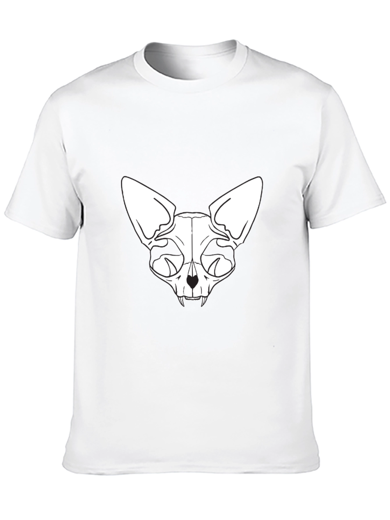 Skull Cat Graphic Tee - Black T-Shirt