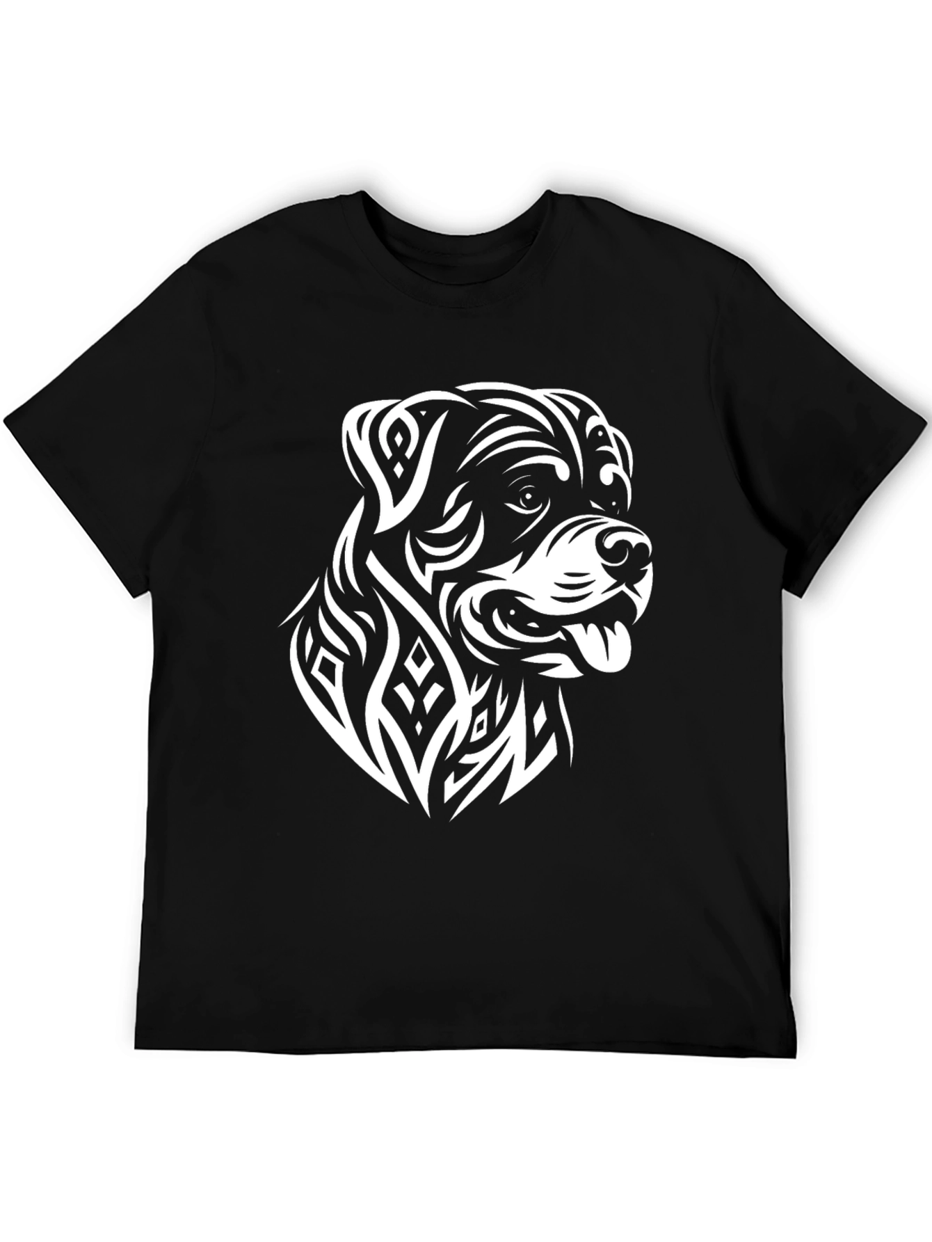 Rottweiler Tribal Art Black T-Shirt
