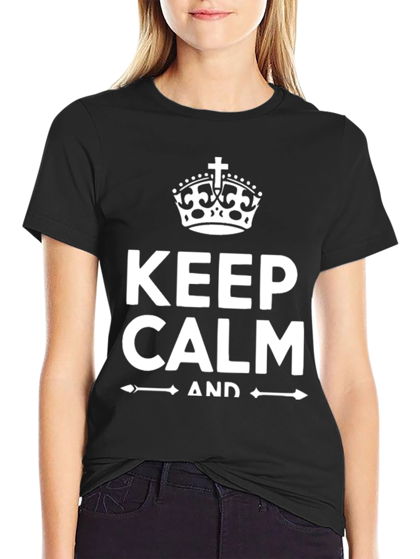 Keep Calm Black T-Shirt Novelty Graphic Tee
