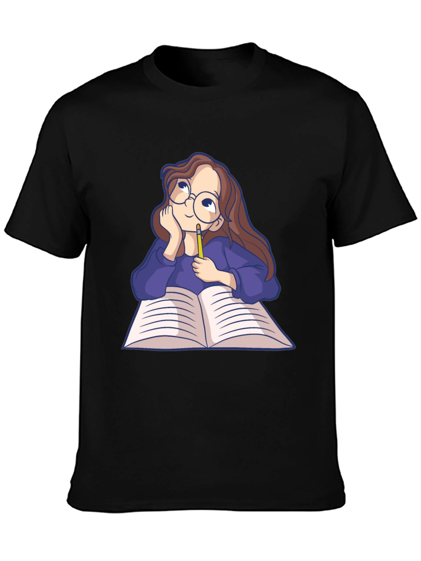 Dreamy Reader Graphic Tee - Black Casual T-Shirt